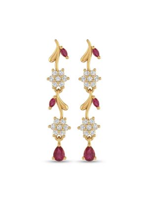 Trendy Floral Silver Casting Drops-hover