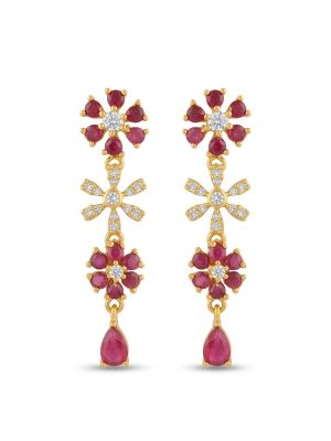 Classic Silver Casting Ruby Blossom Drops-hover