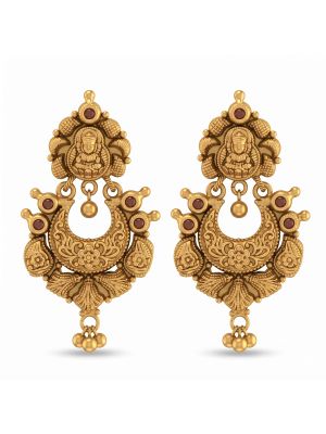 Antique Goddess Lakshmi Silver Drops-hover