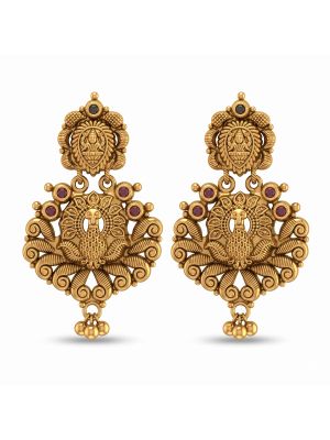 Antique Lakshmi Mayil Silver Drops-hover