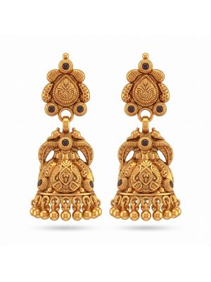Traditional Mayil Drop Silver Jimikki-hover