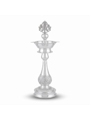 Traditional Sangu Silver Kuthu Vilakku-hover