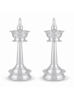 Kerala Guruvayur Silver Kuthu Vilakku Set-hover