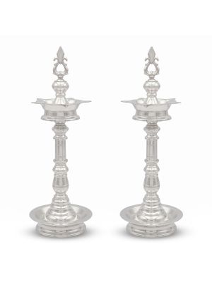 Classic Kumbam Crown Silver Kuthu Vilakku-hover