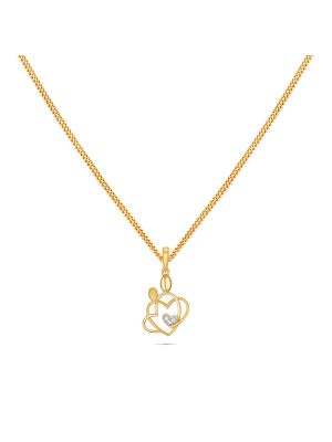 Pretty Heart Gold Pendant-hover