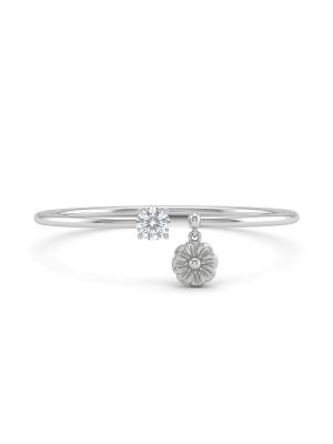 Fancy Floral Silver Stone Gadi-hover