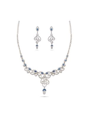 Enchanting Silver Necklace Set-hover