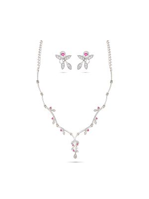 Elegant Silver Necklace Set-hover