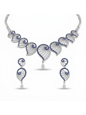 Elegant Silver Peacock Bridal Set-hover