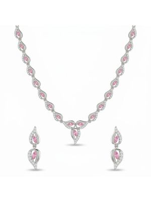 Bridal Luxury Silver Teardrop Drops With Chain-hover