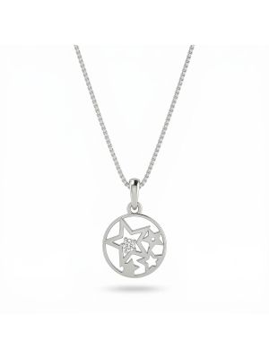 Modern Stars Pendant with Silver Chain-hover