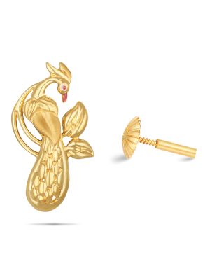 Peacock Design Gold Earring-hover