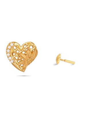 Elegant Heart Gold Earring-hover