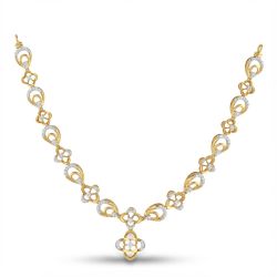 Modern Floral Leaf Diamond Pendant