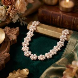 Vintage Floral Rose Diamond Necklace