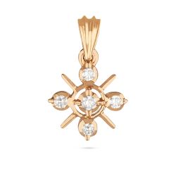 Radiant Cross Gold Diamond Pendant
