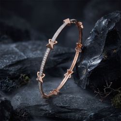 Contemporary Knot Rose Diamond Bangle