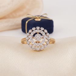 Modern Flower Medallion Diamond Ring