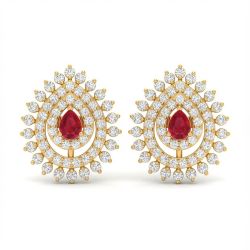 Traditional Wedding Gold Stone Stud