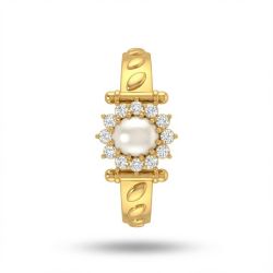 Pearl Halo Gold Ring 