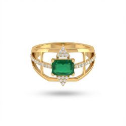 Bridal Emerald Green Stone Ring 