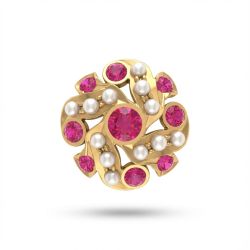 Floral Pearl Stone Stud