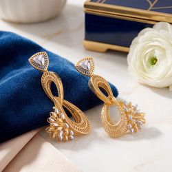 Modern Bouquet Gold Drop Earrings