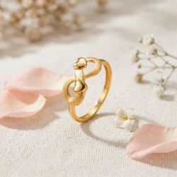 Hoop Link Ladies Gold Casting Ring