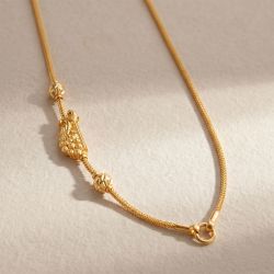 Traditional Mayil Vel Mugappu Gold Chain