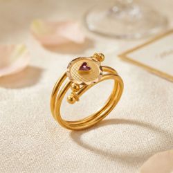 Fancy Minimalist Heart Gold Ring