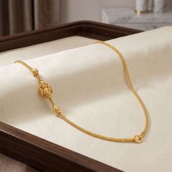 Divine Lakshmi Teardrop Mugappu Gold Chain