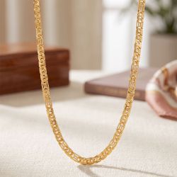 Laser Cut Rectangular Gold Chain