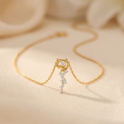 Radiant Floral Accent Casting Gold Chain
