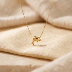 Minimalist Dolphin Motif Casting Gold Chain
