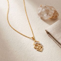 Aura Intersecting Cube Gold Kids Chain