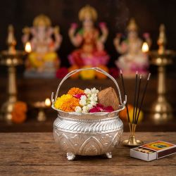 Traditional Floral Nagas Silver Basket