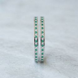 Classic Silver Green Stone Bangle