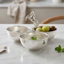 Luxury  Silver Plated Horse Knob Bowl