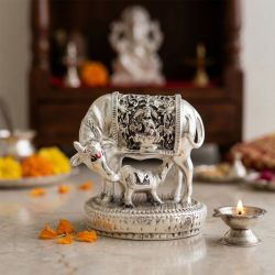 Sacred Cow Silver Coated Idol