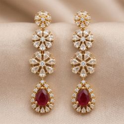 Elegant Silver Casting Stone Drops