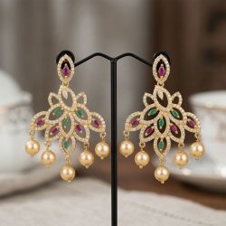 Bridal Silver Casting Stone Drops