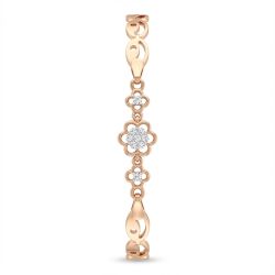 Flower Motif Linked Diamond Rose Bracelet-hover
