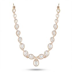 Trendy Rose Gold Diamond Necklace-hover