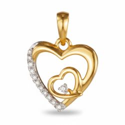 Bonded Hearts Rose Diamond Pendant-hover