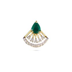 Emerald Fan Drop Earrings-hover