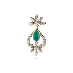 Emerald Bridal Bloom Diamond Earrings-hover
