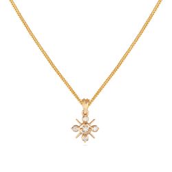 Radiant Cross Gold Diamond Pendant-hover