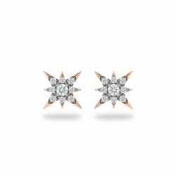 Bridal Rose Gold Diamond Stud-hover
