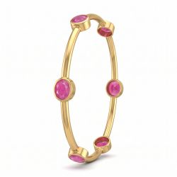 Luxurious Architectural Ruby Diamond Bangle-hover