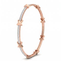 Contemporary Knot Rose Diamond Bangle-hover